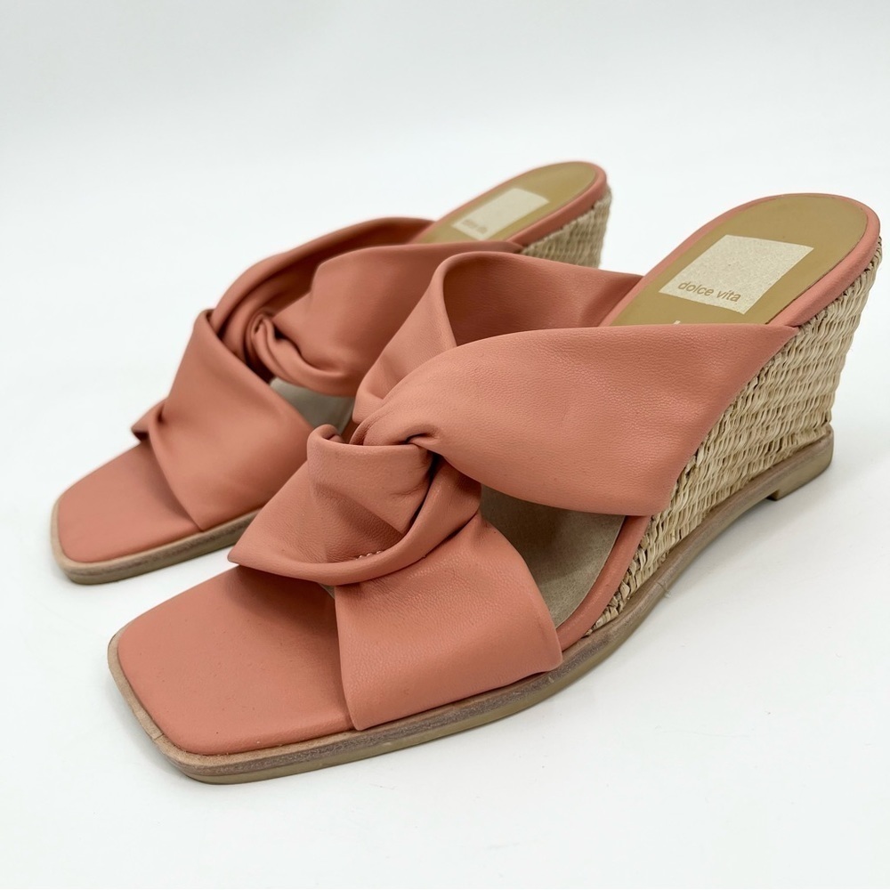 Dolce Vita Ninna Knot Coral Wedge Sandals Size 7 - Picture 2 of 10